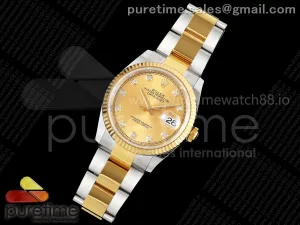 DateJust 36 126233 EWEF YG Diamonds Dial on Oyster Bracelet A3235