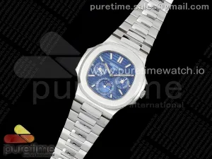 Nautilus 5740 SS GRF Quadrante blu sul braccialetto SS A240