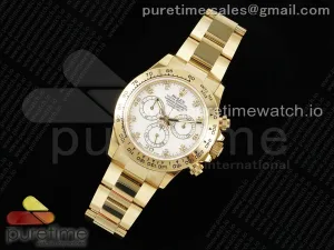 Daytona 116508 QF Weiße Diamanten Zifferblatt auf YG Armband SH4130 V3 (Gain Gewicht)