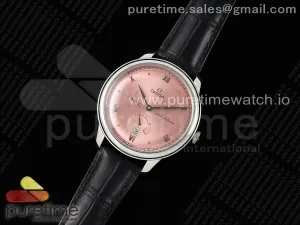 De Ville Power Reserve SS MKF Esfera rosa en correa de cuero negro A8810