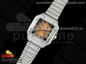 Santos de Cartier 35mm SS BVF Brown Dial on SS SmartLinks Bracelet MIYOTA 9015