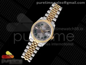 DateJust 36 126233 QF Gray Dial Green Roman on Jubilee Bracelet QF3235