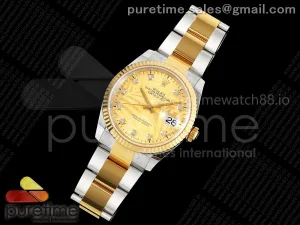 DateJust 36 126233 EWEF YG Leaves Diamonds Dial on Oyster Bracelet A3235