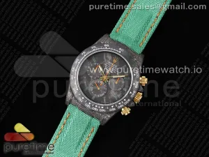 Daytona DIW Carbon Case and Bezel N6F Carbon/Green Dial on Green Nylon Strap SA4130