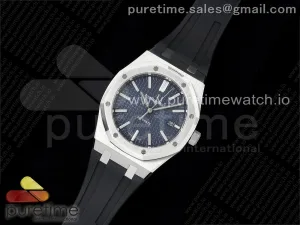 Royal Oak 41mm 15400 SS APSF Quadrante blu con trama in gomma nera SA3120 V3