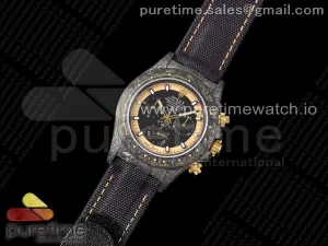 Daytona DIW Carbon Case and Bezel DIWF Edition Black/Gold Dial on Black Nylon Strap A7750