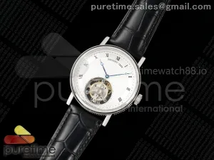Classique Tourbillon YG RMS White Roman Dial on Black Leather Strap Style 2