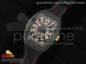 Vanguard V45 Carbon ABF Black Dial RG Markers on Black Nylon Strap A2824