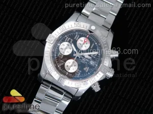 Avenger II Chronograph 48mm SS GF Schwarz/Weiß Zifferblatt auf SS-Armband A7750