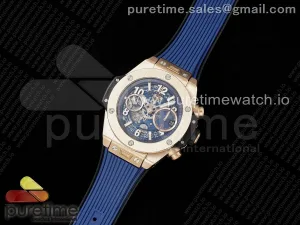 Big Bang Unico 42mm RG BBF Skeleton Dial on Blue Rubber Strap A1280 V2