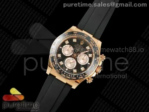 Daytona 126515 Clean Black/RG Diamonds Dial on Oysterflex Strap SH4131