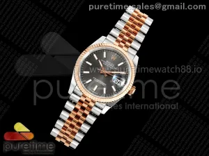 DateJust 36 126231 EWEF Gray Stick Dial on SS/RG Jubilee Bracelet A3235