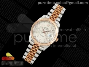 DateJust 41 126331 EWEF Silver Textured Dial on SS/RG Jubilee Bracelet A3235