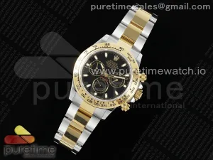 Daytona 116503 QF Schwarzes Zifferblatt auf SS/YG Armband SH4130 V3 (Gain Gewicht)