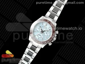 Daytona 116506 3CF Ice Blue Crystal Dial on SS Bracelet SH4130 V2 (Mod Version)