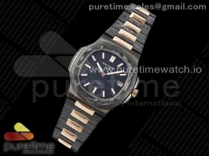 Nautilus 5711 DIW Quadrante nero textured in carbonio su bracciale carbonio/RG 324CS