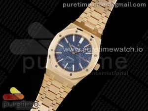 Royal Oak 41mm 15400 RG ZF Quadrante blu Textured sul braccialetto RG V2 SA3120
