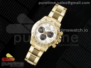 Daytona 116508 QF White/Black Numeral Dial on YG Bracelet SH4130 V3 (Gain Weight)