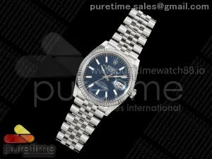 DateJust 36 126234 SS VSF Blue Texuted Stick Dial on Jubilee Bracelet DD3235