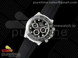 Daytona 116519 APSF Esfera de diamantes negros en correa de goma Oysterflex SH4130
