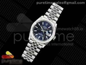 DateJust 36 126234 EWEF Blue Stick Dial on SS Jubilee Bracelet A3235