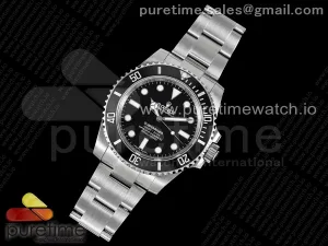 Submariner 114060 No Date Schwarz Keramik 904L Stahl VSF VS3130