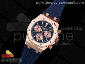 Royal Oak Chrono 26240 RG DDF Blue/RG Dial on Blue Leather Strap DD4401 (SW Dial)