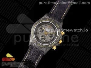 Daytona DIW Carbon Case and Bezel DIWF Edition Gray Plane Dial on Black Nylon Strap A7750
