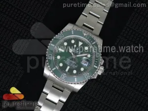 Submariner Hulk 116610 LV Grün Keramik Clean 904L auf SS Armband A2836