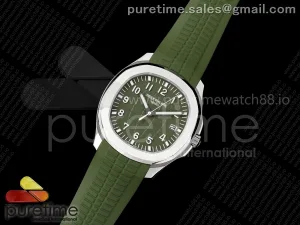 Aquanaut 5168G 42mm SS OME Green Dial on Green Rubber Strap DPB330 (Weighted)