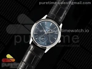 Master Ultra Thin Moon 1368420 SS ZF Esfera azul en correa de cuero negro SA925 V2