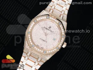 Royal Oak 37mm 15402 RG Full Paved Diamanti