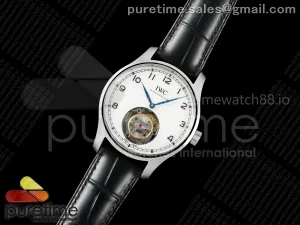Portugieser Tourbillon SS RMS White/Blue Dial on Black Leather Strap