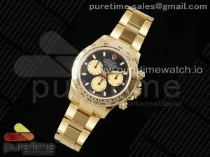 Daytona 116508 YG OMF Schwarzes/YG-Zifferblatt auf YG-Armband A7750 (Schlimme Bewegung)