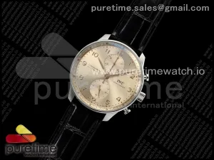 Portugieser Chrono IW371624 APSF Best Edtion Gold Dial on Black Leather Strap DD69355