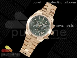 Overseas 5500V Chrono RG 8F Green Dial on RG Bracelet A5200