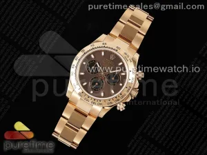 Daytona 116505 RG OMF Braun/Schwarz Zifferblatt auf RG Armband A7750 (Slim Bewegung)
