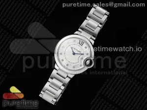 Ballon Bleu 33mm SS AF White Diamonds Dial on SS Bracelet Ronda Quartz
