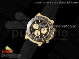 Daytona 116518 APSF Esfera negra/YG en correa de goma Oysterflex SH4130