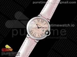 Ballon Bleu 33mm SS AF Pink Dial on Pink Leather Strap SEIKO NH05A
