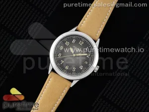 Calatrava 5226G SS HKF Gray Rock Zifferblatt auf braunem Lederarmband 330CS