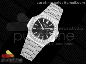 Nautilus 5711 DDF Green Dial Diamonds Bezel on SS Bracelet DD330