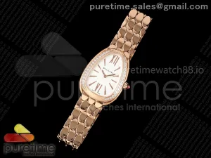 Serpenti Seduttori RG BVF White/Blue Dial Diamonds Bezel on RG Bracelet ETA Quartz