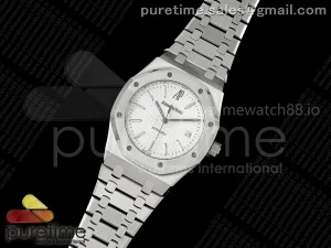 Royal Oak 39mm 15300 SS ZF White Textured Dial on SS Bracelet SA3120