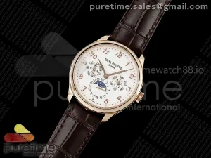 Perpetual Calendar 5140 RG 3KF White Numeral Dial on Brown Leather Strap A240