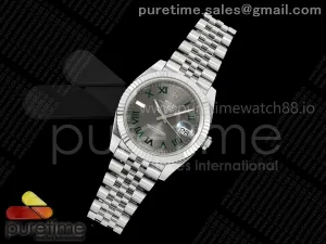 DateJust 41 126334 SS RCF Gray Dial Green Roman Dial on Jubilee Bracelet JH3235