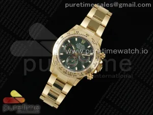 Daytona 116508 QF Grünes Zifferblatt auf YG Armband SH4130 V3 (Gain Gewicht)