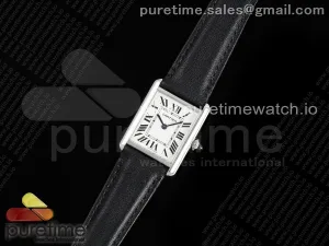 Tank Must 25.5mm SS AF White Dial on Black Leather Strap Ronda Quartz