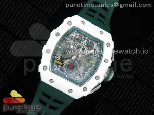 RM011 REAL WHITE CERAMIC CHRONOGRAPH
