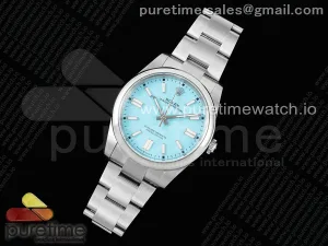Oyster Perpetual 124300 41mm Clean 904L Stahl Tiffany Blau Zifferblatt VR3230
